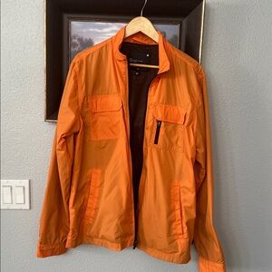 TAVIK Men's Signature Fit Full Zip Lightweight Windbreaker Coat Orange Black L